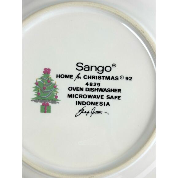 Sango Home for Christmas 1992 Indonesia Black Mark #4829 Salad Plate 7.75" - Picture 7 of 7